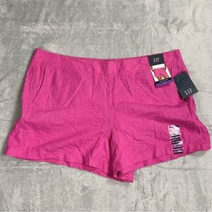 Gap Shorts XXL Womens NWT Linen Blend Hot Pink Berry Pull On